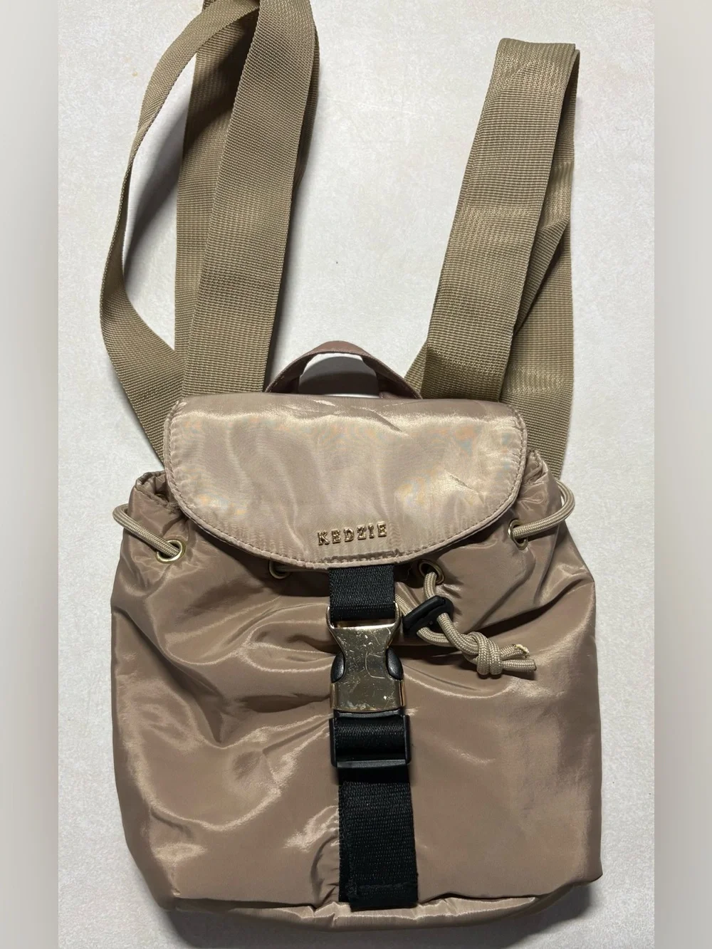 Kedzie Taupe Women's Nylon Backpack - Casual Everyday Pack